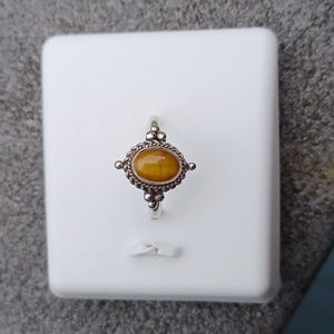 New Sterling Silver ring w Tigers eye stone size 6
